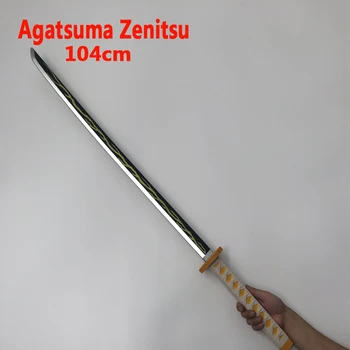 1:1 Kimetsu nr. Yaiba Kardas, Ginklas Demon Slayer Agatsuma Zenitsu Cosplay Kardas Anime Ninja Peilis PU žaislas 104cm