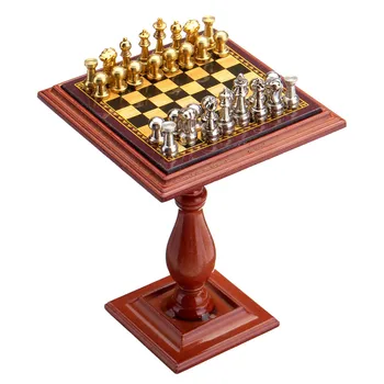 1:12 Masto Miniatiūriniai Šachmatų Rinkinį Su Stalo Magnetas Šachmatų Pramogų Mini Šachmatų Žaidimas Stovėti Miniatiūrinės Scenos Modelis Žaidimas Žaislas