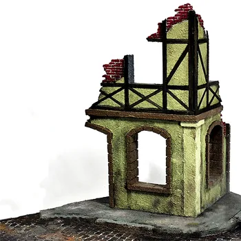 1:35 Masto Dekoracijos Išdėstymas Karybos Pastatų Griuvėsiai Namas Modelis Dioramas Rinkinys 