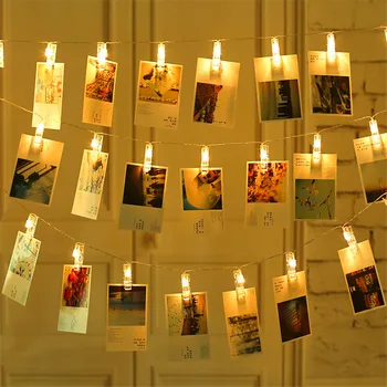 1,5 M 3M 6M Kortelės Foto Įrašą LED String Kalėdų Šviesos Vestuves Ramadanas Įrašus Pasakų Šviesos Miegamajame 