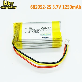 1,5 MM 3wire jungtis 682052-2S 3.7 V, 1250 mAh Ličio polimerų Baterija Pet GPS medžioklinis šuo GPS DVR MP3 MP4