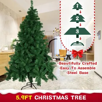 1,8 m Dirbtinės Kalėdų Medžio su Metaliniu Stovu Vaikams Dovanų, Namų Biuro Kambarį Kalėdų Šventės Dekoracijos 