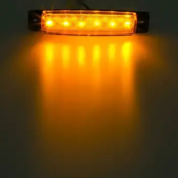 10 Vnt 6 LED Gintaro spalvos Šoniniai Gabaritiniai Žibintai Automobilio Išorės Šviesos Auto Autobusų, Sunkvežimių Vagonai Indikatorius Priekabos Žibintas Galinis Šoninis Gabaritinis Žibintas