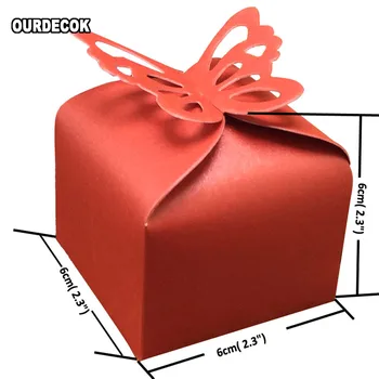 100 vienetų dekupažas popieriaus Butterfly vestuvių saldainių dėžutė šokolado dėžutės vestuvių dovanos svečiams vestuvių suvenyrų Nemokama Laivas