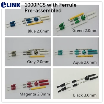 1000PCS LC Duplex fiber jungtis RINKINIAI su rėmelis iš Anksto surinktos APC SM MM OM3 OM4 3.0 2.0 0.9 mm ftth LC jungtis priedai