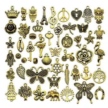 100vnt Antikvariniai Aukso Įvairūs Pakabukai Karolius, Papuošalai Padaryti Išvadas Crafting Aksesuaras 