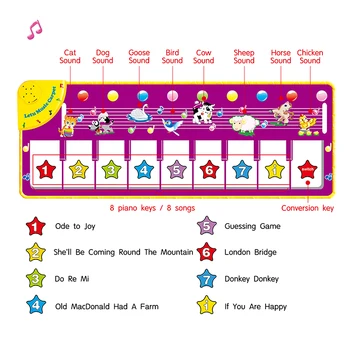 100x36cm Kūdikių Žaislai, Muzikos Instrumentas, Klaviatūros, Fortepijonas Kilimėlis Kilimai Gyvūnų Garsus Švietimo Žaislai Vaikams, Vaikai