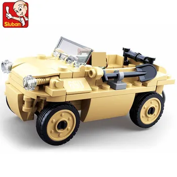 103Pcs Karinės WW2 Amfibijas Jeep Automobilių vokiečių Armijos Duomenys Kariuomenės Modelio Blokai Rinkiniai, Playmobil Švietimo Žaislai Vaikams