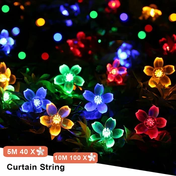 10M 100LED Prijungti Girliandą Gėlių LED String Žibintai Pasakų Kristalų Vyšnių Žiedų LED Girlianda Apdailos Atostogų Vestuvių Kambarys