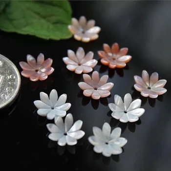 10pc 10mm Sea Shell Gėlių Raižyti Gamtos Motina Pearl Shell 