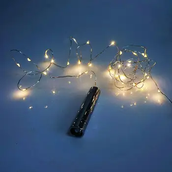 10vnt Buteliuko Žibintai LED Kamštienos Formos String Žibintai, baterijos energiją Šiltai balta Bistro Vyno Butelis Žvaigždėtą Baras Šalies Valentino