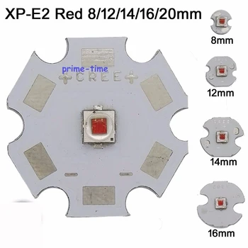 10VNT Cree XPE2 XP-E2 Led Šviesos Spinduolis, Raudona 620NM Žalia 525NM Mėlyna 470NM Apie 20MM/16 MM/kaip 14mm/12MM/8MM Aliuminio PCB Lenta