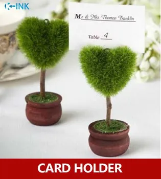 10vnt / daug , Meilės Širdies vazoninių nuotraukos laikiklį , žalia vazoninių augalų pranešimą kortelės turėtojas vestuvių