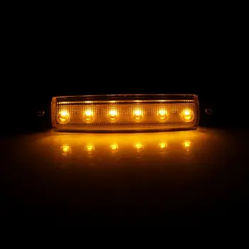 10vnt Geltona Automobilio Išorės Žibintai LED 24V 6 SMD LED Auto Automobilis, Autobusas, Sunkvežimis Vagonai Šoniniai Gabaritiniai Indikatorius Priekabos Žibintas Galinis Šoninis Lempa