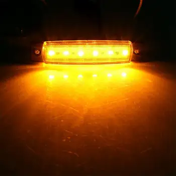 10vnt Geltona Automobilio Išorės Žibintai LED 24V 6 SMD LED Auto Automobilis, Autobusas, Sunkvežimis Vagonai Šoniniai Gabaritiniai Indikatorius Priekabos Žibintas Galinis Šoninis Lempa