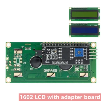 10vnt LCD1602+I2C LCD 1602 modulis Mėlyna /geltona žalia ekrano IIC/I2C LCD1602 IIC LCD1602 Adapterio plokštė