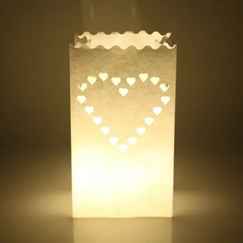 10VNT Vestuvių Širdies Arbatos Šviesos Turėtojo Luminaria Popierius Žibintai Žvakė Maišelį Namų Romantiškas Vestuves Apdailos Reikmenys