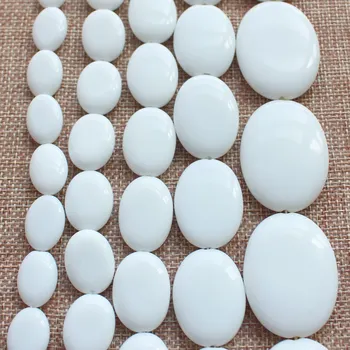 10x14mm,--30x40mm Sklandžiai Balto porceliano Agates Ovalo Kiaušinio formos Prarasti Karoliukai 15