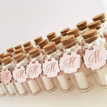 12 vienetų Asmeninį Šokolado Barai Džiaugtis Pavadinimas Sidabrinė / rožinė Aukso Veidrodis Baby Shower Puošimas Vestuvių Naudai Papuošalai Žymės