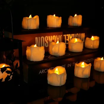 12 VNT. Nuotolinio Valdymo Geltonos Blyksinčios Arbatos Žvakė Romantiška Flameless LED Žvakių Šviesoje Namuose Šventė Vestuves