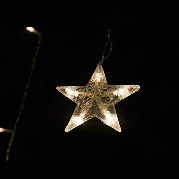 12 Žvaigždžių LED Užuolaidų String Žiburiai Kalėdų Pasakų Žibintai Girliandą Lauko Namo Vestuvių/Šalis/Užuolaidos/Sodo Puošmena