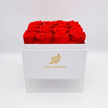 16 Eternal Rose Vadovai Dėžutė Konservuotų Nemirtingas Gėlių Puokštė Valentino Dovana Mergaičių Prabangių Vestuvių dovana RK CORDIUM Boutique