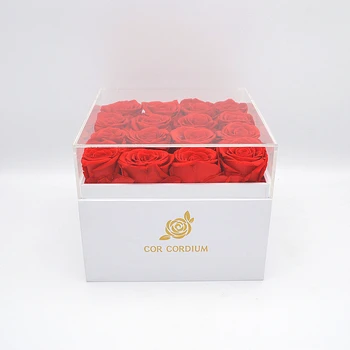 16 Eternal Rose Vadovai Dėžutė Konservuotų Nemirtingas Gėlių Puokštė Valentino Dovana Mergaičių Prabangių Vestuvių dovana RK CORDIUM Boutique