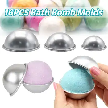 16pcs/pak Vonios Bombų Metalo Aliuminio Lydinio Vonios Bomba Pelėsių 3D Kamuolys Rutulio Formos 