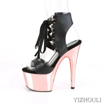 17cm stiletto kulniukai, 7in ašigalio šokių batai, dengimo platforma seksualus naktinis klubas modelio šalis batai