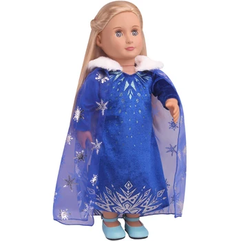 18 colių Mergaičių lėlės drabužiai Princesė mėlyna suknelė + nėriniai žaliojo Amerikos naujagimių sijonas žaislai tinkami 43 cm kūdikių lėlės c853
