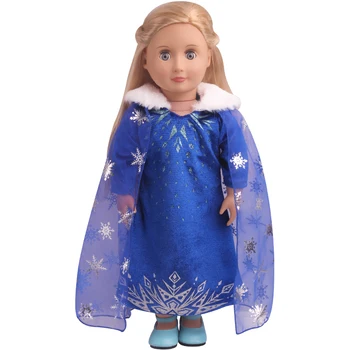 18 colių Mergaičių lėlės drabužiai Princesė mėlyna suknelė + nėriniai žaliojo Amerikos naujagimių sijonas žaislai tinkami 43 cm kūdikių lėlės c853