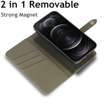 2 1 Magnetinis Nuimamas Dangtelis Skirtas iPhone 12 11 Pro Max 12 Mini XS XR X SE 2020 6s 7 8 Plus Atveju Derliaus Su Kortelės Turėtojo Stendas