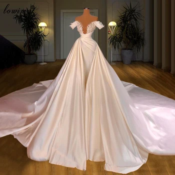 2 Dizaino Balto Vestuvių Suknelės 2021 Ilgomis Rankovėmis Princesė, Vestuvinių Suknelių Vestido De Noiva Granules, Nuotakų Suknelės, Chalatas De Mariage