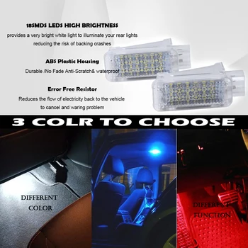 2 Durų Sveiki Interjero LED Šviesos Mandagumo Lempos Pagal Durų Kojoms Kamieno Bagažo Skaitymo Šviesos Audi A1 A2 A3 A4 B RS4 A6 A7