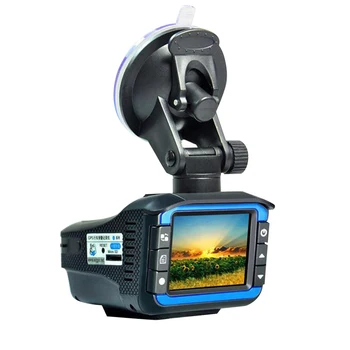 2-in-1 2 Colių HD 720P, Automobilio DVR Kamera Radarų Detektorių Vaizdo įrašymo Brūkšnys Cam