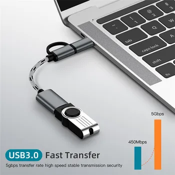 2 in 1 USB 3.0 OTG Kabelį, Tipas C Micro usb USB3.0 Adapteris USB-C Duomenų Perdavimo Kabelis Samsung 