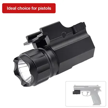 2000 Liumenų Ginklą Šviesos diodų (LED) Taktinis Žibintuvėlis 2-Režimas 20mm Weaver/Picatinny Rail Mini Už Glock Pistoletas Pistoletas Ginklas Šviesos