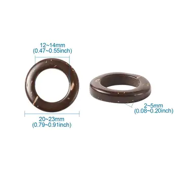 200pcs Medienos Papuošalai Išvados Kokoso Susieti Žiedai, Kupranugarių, 20~23x2~5mm