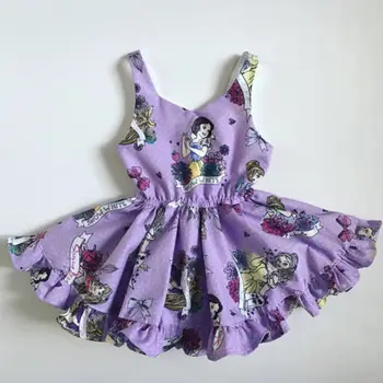 2018 Naujas Stilius Princesė Raudonos Suknelės Vaikams Baby Girl Medvilnės Animacinių Filmų Princesė Rankovių Swing Suknelė Vaikų Vasaros Drabužių Karšto