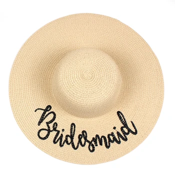 2018 prekės NUOTAKA brides tarnaitė floppy Vasaros paplūdimio Saulės Skrybėlės Medaus bridesmaid, kambarinės garbę šalies bžūp skrybėlės