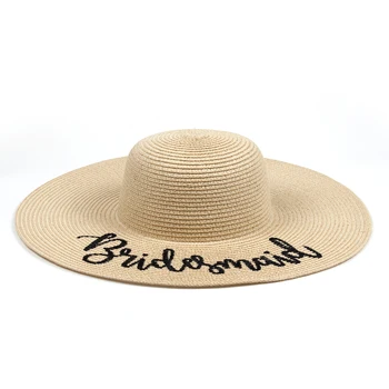 2018 prekės NUOTAKA brides tarnaitė floppy Vasaros paplūdimio Saulės Skrybėlės Medaus bridesmaid, kambarinės garbę šalies bžūp skrybėlės