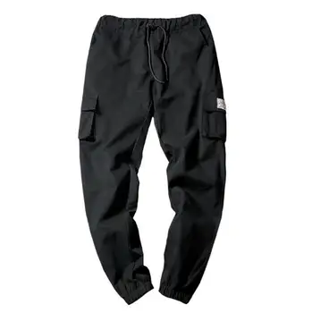 2018 Vyrų Hip-Hop Streetwear Mados Medvilnės Krovinių Ziajać Multi Pocket Atsitiktinis Kelnės Vyrų Haremas Kelnės Jogger Sweatpants Plius 5XL