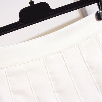 2019 m. pavasarį naujas korėjos mados juostele dvigubo apykaklės lankas ilgomis rankovėmis marškinėliai & plisuotos balti Sijonai dviejų dalių apranga vestido moteris