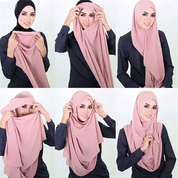 2019 moterų paprastas burbulas medvilnės jersey skara Galvą hijab wrap vientisų spalvų skaros foulard femme musulmonų hijabs parduotuvė, pasirengęs drabužiai