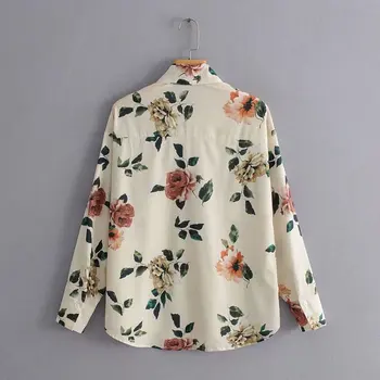 2019 moterų vintage mados gėlių spausdinti atsitiktinis palaidinė marškinėliai moterims ilgomis rankovėmis elegantiškas blusas feminina verslo prašmatnus viršūnes LS4084
