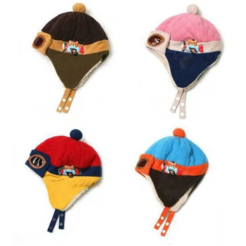 2019 Naujai Kūdikių Skrybėlę Žiemos Mergaitės Berniukai Skrybėlės Medvilnės Šiltas Ausies Beanie Kepurė Kepurės Kratinys 6-48M