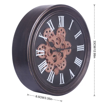 2019 Unikalus 33cm Juda Pavarų Išjungti Retro Sieninis Laikrodis su baterijomis, Kabo Laikrodis, Skirtą Kambarį Namuose Biuro Dekoras-Geriausia Dovana