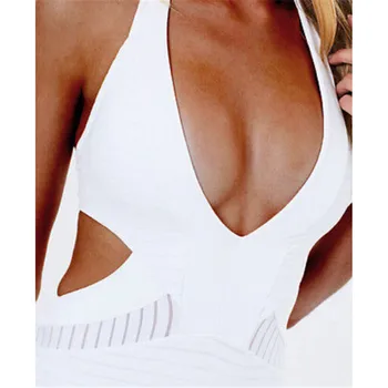 2020 m. maudymosi Kostiumėliai, moteriški vientisi maudymosi kostiumėlį Retro Push up Tvarstis Balta Monokini Aukšto Juosmens Paplūdimio Maudymosi Kostiumas