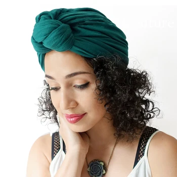 2020 m. Moteris Turbaną variklio dangčio soild spalvos medvilnės viršuje mazgas turbaną kepurės afrikos twist headwrap Ponios galvos apsiaustas Indija Skrybėlę Chemo Bžūp