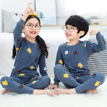 2020 m. Rudenį, Žiemą Vaikai Pižama Komplektas Baby Girl Drabužiai Vaikams, Cartoon Sleepwear Medvilnės Pyjama enfant Berniukai Pijama Bamblys naktiniai drabužiai
